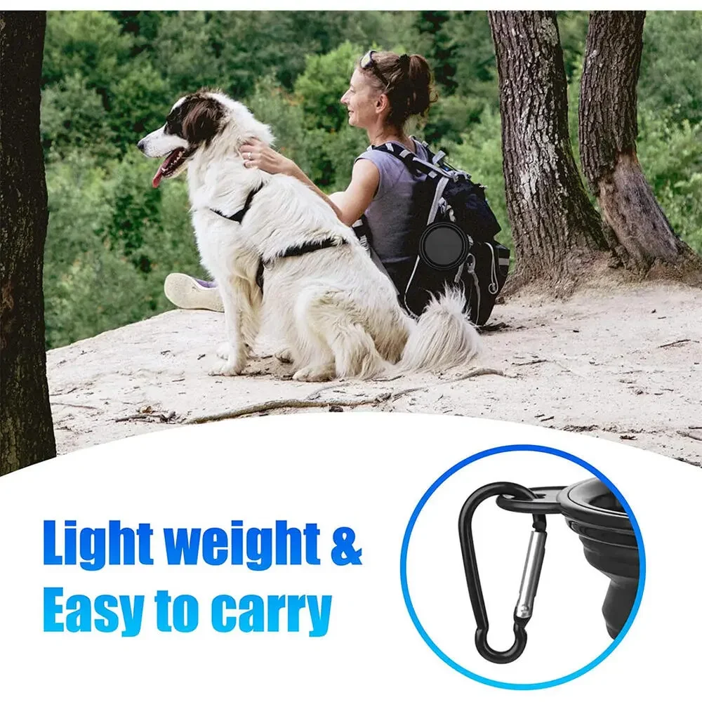 2 pcs PET TRAVEL BOWL FOR CATS AND DOGS IDEAL FOR TRAVEL Black Blue COLLAPSIBLE